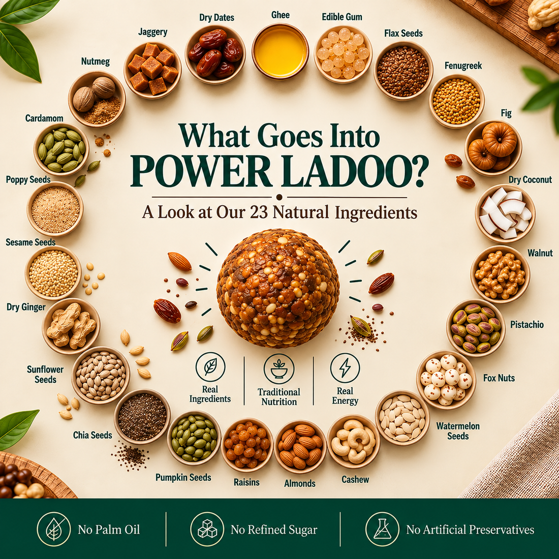 What Goes Into POWERZYOU Power Ladoo? A Look at Our 23 Ingredients